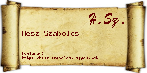 Hesz Szabolcs névjegykártya